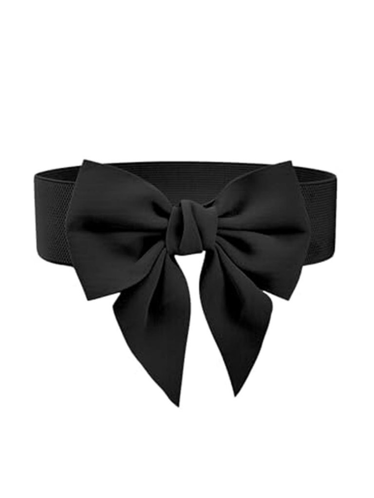 Women's Bow Knot Wide Elastic Waist Belt Stretchy Waistband